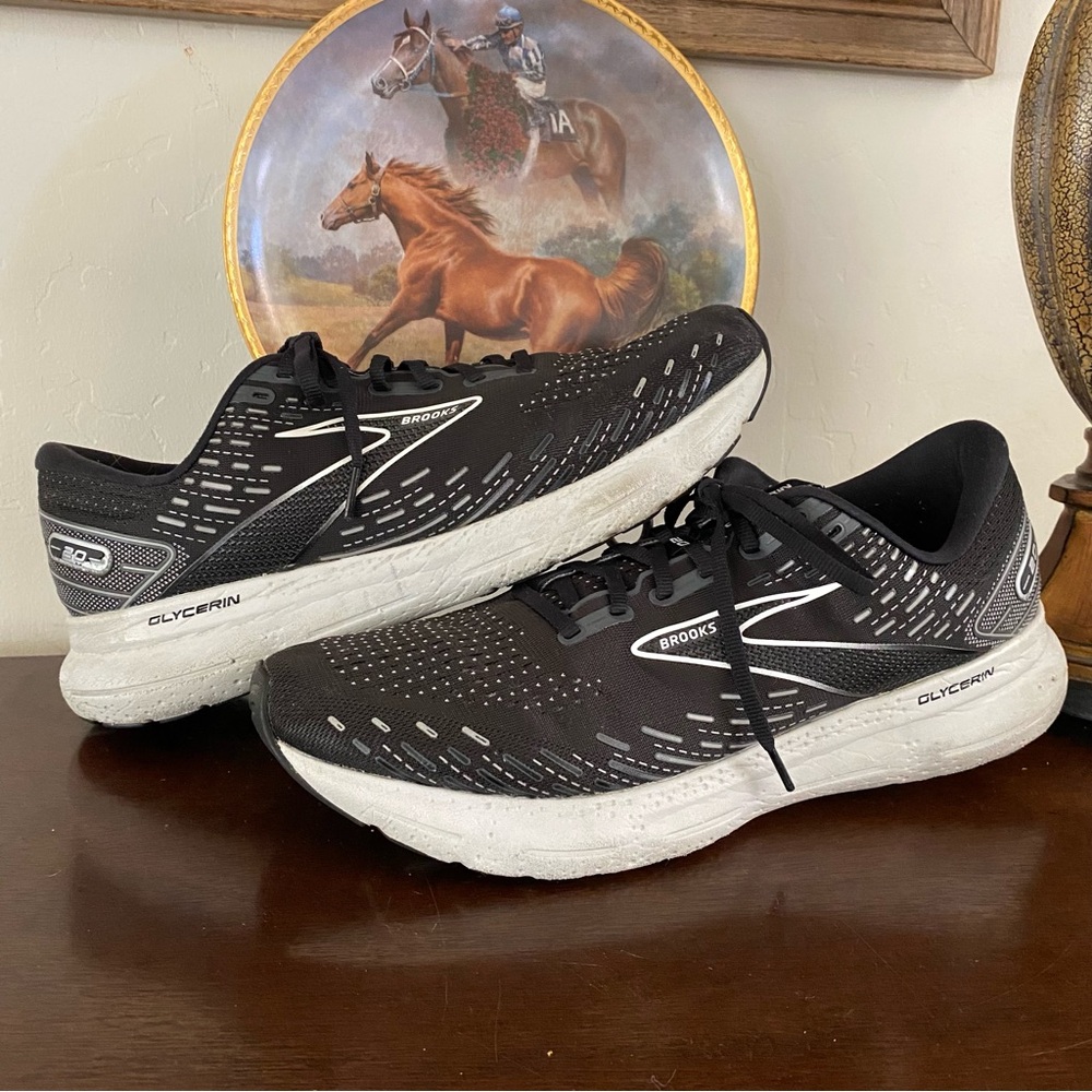 Brooks Glycerin 20 Running Shoes 1103821D059 Mens Size 13 D Black White Athletic